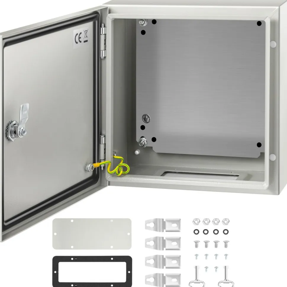VEVOR NEMA Steel Enclosure, 12 x 12 x 6'' NEMA 4X Steel Electrical Box, IP66 Waterproof & Dustproof, Outdoor/Indoor Electrical Junction Box, with Mounting Plate