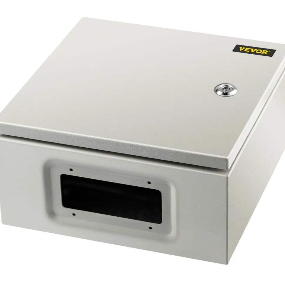 VEVOR NEMA Steel Enclosure, 12 x 12 x 6'' NEMA 4X Steel Electrical Box, IP66 Waterproof & Dustproof, Outdoor/Indoor Electrical Junction Box, with Mounting Plate