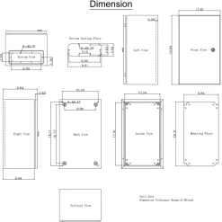 VEVOR NEMA Steel Enclosure, 20 x 12 x 10'' NEMA 4X Steel Electrical Box, IP66 Waterproof & Dustproof, Outdoor/Indoor Electrical Junction Box, with Mounting Plate