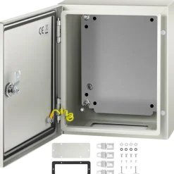 VEVOR NEMA Steel Enclosure, 12 x 10 x 6'' NEMA 4X Steel Electrical Box, IP66 Waterproof & Dustproof, Outdoor/Indoor Electrical Junction Box, with Mounting Plate