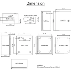 VEVOR NEMA Steel Enclosure, 12 x 10 x 6'' NEMA 4X Steel Electrical Box, IP66 Waterproof & Dustproof, Outdoor/Indoor Electrical Junction Box, with Mounting Plate
