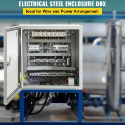 VEVOR NEMA Steel Enclosure, 16 x 16 x 8'' NEMA 4X Steel Electrical Box, IP66 Waterproof & Dustproof, Outdoor/Indoor Electrical Junction Box, with Mounting Plate