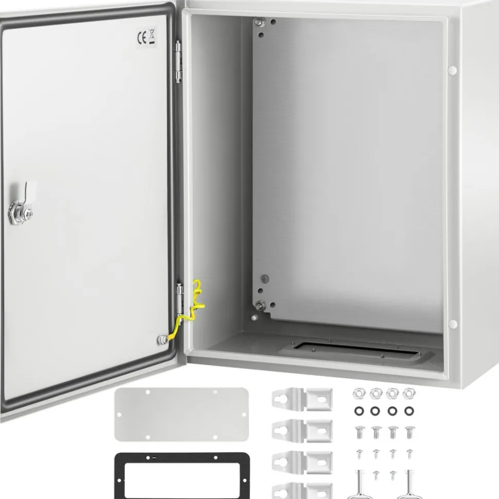 VEVOR NEMA Steel Enclosure, 20 x 16 x 10'' NEMA 4X Steel Electrical Box, IP66 Waterproof & Dustproof, Outdoor/Indoor Electrical Junction Box, with Mounting Plate