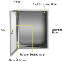 VEVOR NEMA Steel Enclosure, 20 x 16 x 10'' NEMA 4X Steel Electrical Box, IP66 Waterproof & Dustproof, Outdoor/Indoor Electrical Junction Box, with Mounting Plate