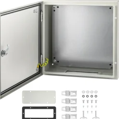 VEVOR NEMA Steel Enclosure, 16 x 16 x 6'' NEMA 4X Steel Electrical Box, IP66 Waterproof & Dustproof, Outdoor/Indoor Electrical Junction Box, with Mounting Plate