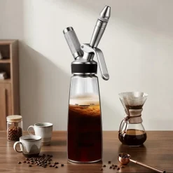 VEVOR Nitro Cold Brew Coffee Maker 17 oz Nitrogen Dispenser System, Home Brew Coffee Keg, Portable Nitrogen Infuser with Dispenser and Pressure Relieving Valve, Gift for Coffee Lovers