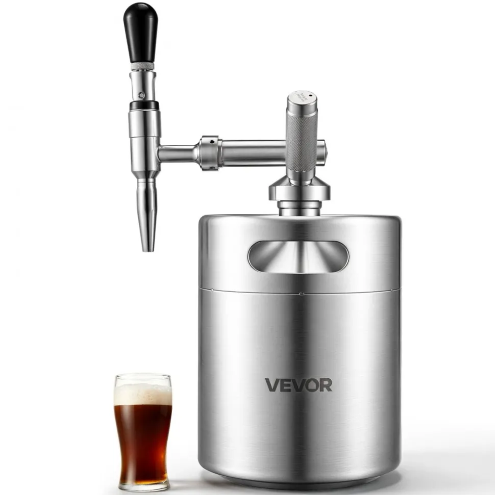 VEVOR Nitro Cold Brew Coffee Maker 135 oz Nitrogen Dispenser System, Home Brew Coffee Keg, Portable Nitrogen Infuser with Dispenser and Pressure Relieving Valve, Gift for Coffee Lovers