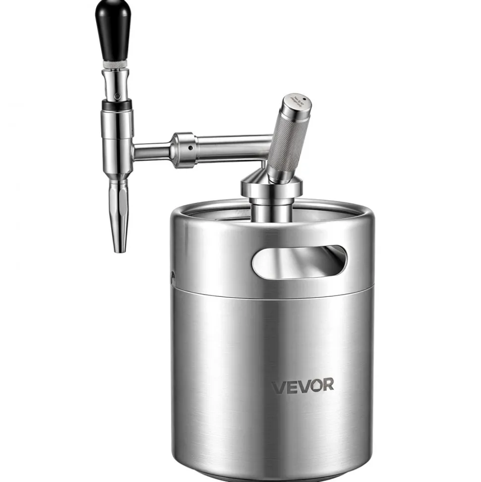 VEVOR Nitro Cold Brew Coffee Maker 135 oz Nitrogen Dispenser System, Home Brew Coffee Keg, Portable Nitrogen Infuser with Dispenser and Pressure Relieving Valve, Gift for Coffee Lovers