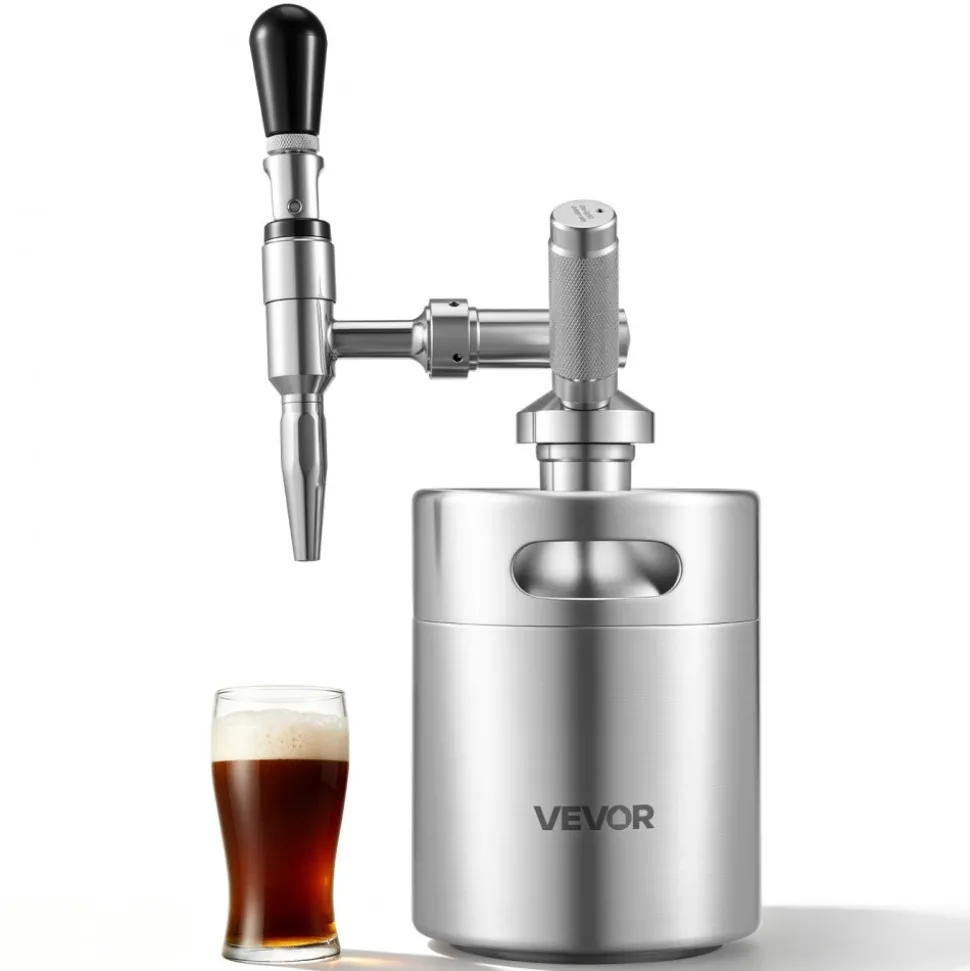 VEVOR Nitro Cold Brew Coffee Maker 68 oz Nitrogen Dispenser System, Home Brew Coffee Keg, Portable Nitrogen Infuser with Dispenser and Pressure Relieving Valve, Gift for Coffee Lovers
