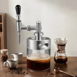 VEVOR Nitro Cold Brew Coffee Maker 68 oz Nitrogen Dispenser System, Home Brew Coffee Keg, Portable Nitrogen Infuser with Dispenser and Pressure Relieving Valve, Gift for Coffee Lovers
