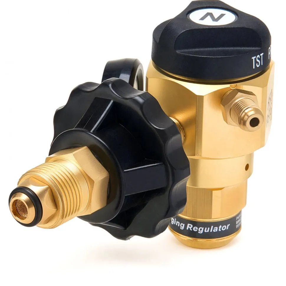 VEVOR Nitrogen Purging Regulator, Nitrogen Purge Control Valve with 650PSI Test Pressure, 4-Position Flow Control (TST/PRG/BRZ/OFF) for Brazing, Pipeline Purging, Leak Checking & Pressure Testing