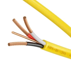VEVOR NM-B Wire, 6AWG/3C Non-Mettalic Residential Indoor Electrical Wire with Ground, PVC Sheathed High-Purity Copper Core Cable, for Outlets, Switches, Other Loads & Lighting Wiring Projects(50 ft)