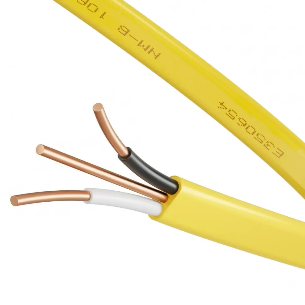 VEVOR NM-B Wire, 14AWG/2C Non-Mettalic Residential Indoor Electrical Wire with Ground, PVC Sheathed High-Purity Copper Core Cable, for Outlets, Switches, Other Loads & Lighting Wiring Project(100 ft)