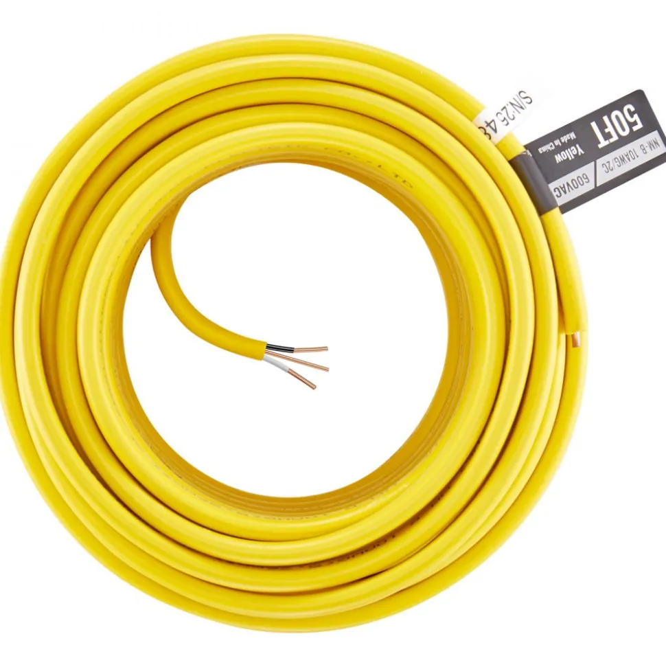 VEVOR NM-B Wire, 14AWG/2C Non-Mettalic Residential Indoor Electrical Wire with Ground, PVC Sheathed High-Purity Copper Core Cable, for Outlets, Switches, Other Loads & Lighting Wiring Project(100 ft)