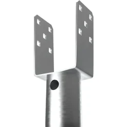 VEVOR No Dig Ground Anchor, 4 Pack 3.94 x 2.76 x 27.56 in DIY Screw in Post Stake, Includes 6 Lag Bolts & a Rebar, U-Shape Heavy Duty Steel Post Holder, Great for Mailbox Posts and Fence Posts