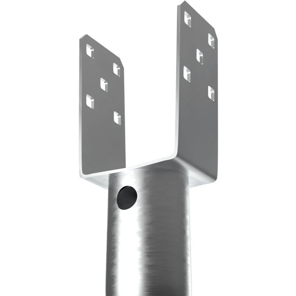 VEVOR No Dig Ground Anchor, 4 Pack 3.94 x 2.76 x 27.56 in DIY Screw in Post Stake, Includes 6 Lag Bolts & a Rebar, U-Shape Heavy Duty Steel Post Holder, Great for Mailbox Posts and Fence Posts