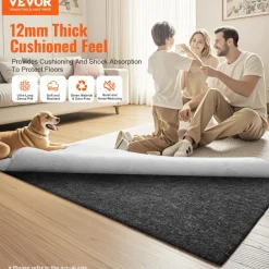 VEVOR Non-Slip Resistant Rug Pad, Protective Cushioning Carpet Pad, 2'x8' (7.875' Actual), 1/4