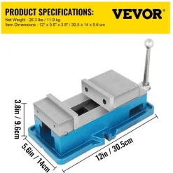 VEVOR Non Swivel Milling Lockdown Vise 4 Inch Precision Bench Clamp 100mm Width Drill Press Clamp 4 Inch Jaw Opening  for Finishing Milling Machines Drilling Machines Precision Parts