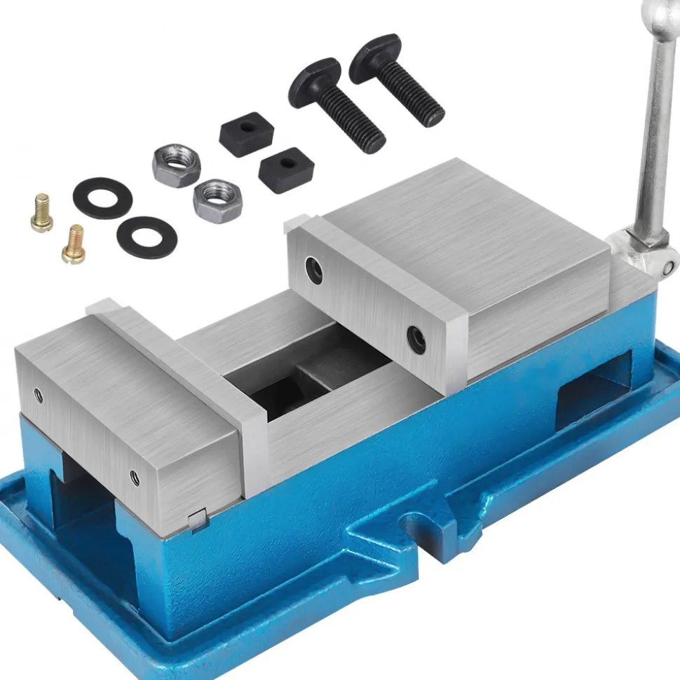 VEVOR Non Swivel Milling Lockdown Vise 4 Inch Precision Bench Clamp 100mm Width Drill Press Clamp 4 Inch Jaw Opening for Finishing Milling Machines Drilling Machines Precision Parts