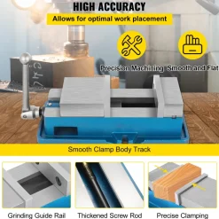 VEVOR Non Swivel Milling Lockdown Vise 4 Inch Precision Bench Clamp 100mm Width Drill Press Clamp 4 Inch Jaw Opening for Finishing Milling Machines Drilling Machines Precision Parts