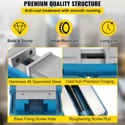 VEVOR Non Swivel Milling Lockdown Vise 4 Inch Precision Bench Clamp 100mm Width Drill Press Clamp 4 Inch Jaw Opening for Finishing Milling Machines Drilling Machines Precision Parts