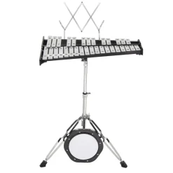 VEVOR 32 Note Glockenspiel Xylophone Bell Kit, Professional Percussion Instrument Set with Mallets, Drum Sticks, Music Stand, 8