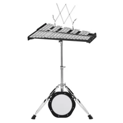 VEVOR 32 Note Glockenspiel Xylophone Bell Kit, Professional Percussion Instrument Set with Mallets, Drum Sticks, Music Stand, 8