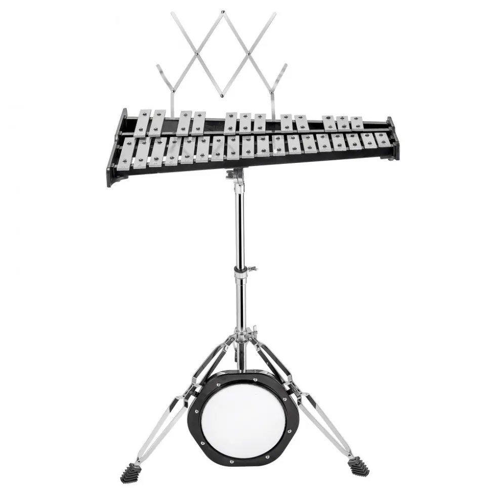VEVOR 30 Note Glockenspiel Xylophone Bell Kit, Professional Percussion Instrument Set with Mallets, Drum Sticks, Music Stand, 8" Practice Pad, Adjustable Stand and Carrying Bag for Students & Adults