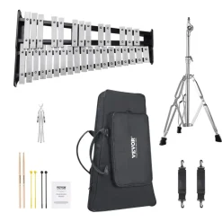 VEVOR 32 Note Glockenspiel Xylophone Bell Kit, Percussion Instrument with Mallets, Drum Sticks and Carrying Bag, Professional Glockenspiel Xylophone Percussion Instrument Set for Adults & Students