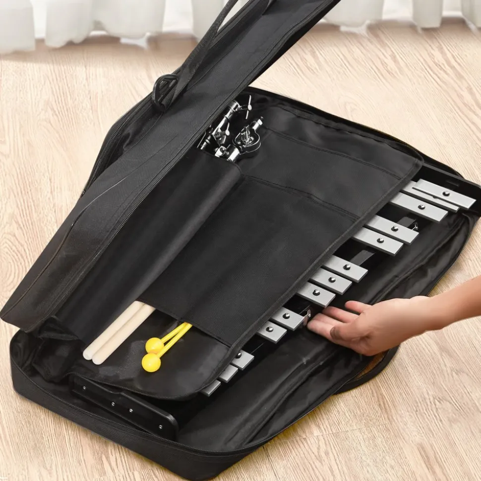 VEVOR 32 Note Glockenspiel Xylophone Bell Kit, Percussion Instrument with Mallets, Drum Sticks and Carrying Bag, Professional Glockenspiel Xylophone Percussion Instrument Set for Adults & Students
