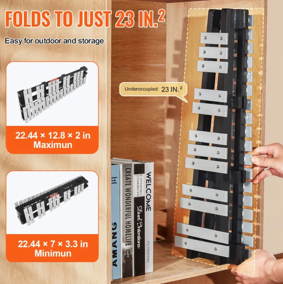 VEVOR 30 Note Glockenspiel Xylophone Bell Kit, Percussion Instrument with Mallets, Drum Sticks and Carrying Bag, Professional Glockenspiel Xylophone Percussion Instrument Set for Students & Adults
