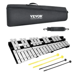 VEVOR 30 Note Glockenspiel Xylophone Bell Kit, Percussion Instrument with Mallets, Drum Sticks and Carrying Bag, Professional Glockenspiel Xylophone Percussion Instrument Set for Students & Adults