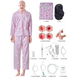 VEVOR Nursing Training Manikin, Male/Female Life Size Demonstration Human Manikin for Nursing Training, Multifunctional Education Teaching Model, PVC Anatomical Mannequin Body Care Simulator Model