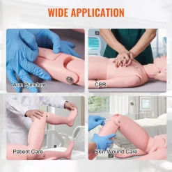 VEVOR Nursing Training Manikin, Male Life Size Demonstration Human Manikin for Nursing Training, Multifunctional Education Teaching Model Supplies, PVC Anatomical Mannequin Body Care Simulator Model