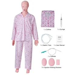 VEVOR Nursing Training Manikin, Female Life Size Demonstration Human Manikin for Nursing Training, Multifunctional Education Teaching Model Supplies, PVC Anatomical Mannequin Body Care Simulator Model