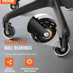 VEVOR Office Chair Wheels, Set of 5, 3 inch Caster Wheels Replacement for Hardwood Floors and Carpet, Heavy Duty Computer Gaming Desk Casters with 130 lbs Load Capacity, Universal Fit for Most Chairs