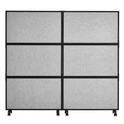 VEVOR Office Divider, 2 Panel Office Partition, Freestanding Office Divider Wall Partition & Privacy Divider Reduce Noise and Room Separation, Light Grey