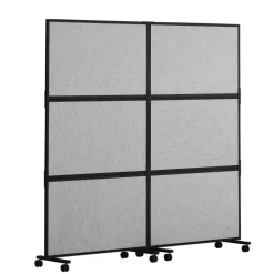 VEVOR Office Divider, 2 Panel Office Partition, Freestanding Office Divider Wall Partition & Privacy Divider Reduce Noise and Room Separation, Light Grey