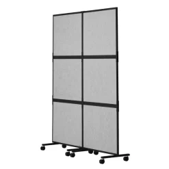 VEVOR Office Divider, 2 Panel Office Partition, Freestanding Office Divider Wall Partition & Privacy Divider Reduce Noise and Room Separation, Light Grey