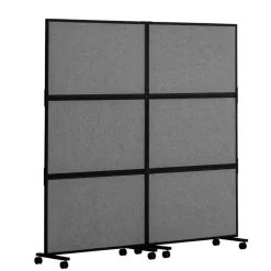 VEVOR Office Divider, 2 Panel Office Partition, Freestanding Office Divider Wall Partition & Privacy Divider Reduce Noise and Room Separation, Dark Grey