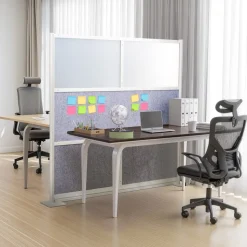 VEVOR Office Divider Privacy Partition, 1-Pack, 70" x 70" Modular Wall Room Divider, PET Workstation Cubicle Partition with Frosted Windows, Freestanding Privacy Panel Wall for Office Library