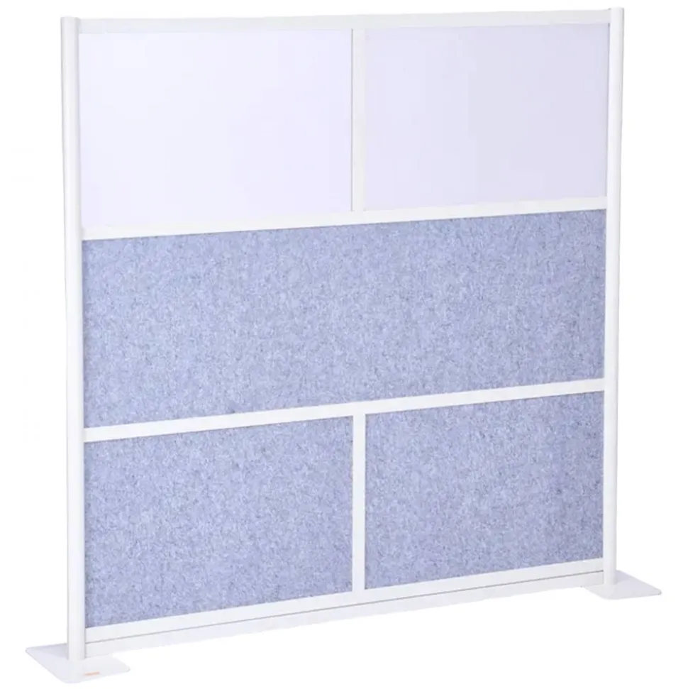 VEVOR Office Divider Privacy Partition, 1-Pack, 70" x 70" Modular Wall Room Divider, PET Workstation Cubicle Partition with Frosted Windows, Freestanding Privacy Panel Wall for Office Library