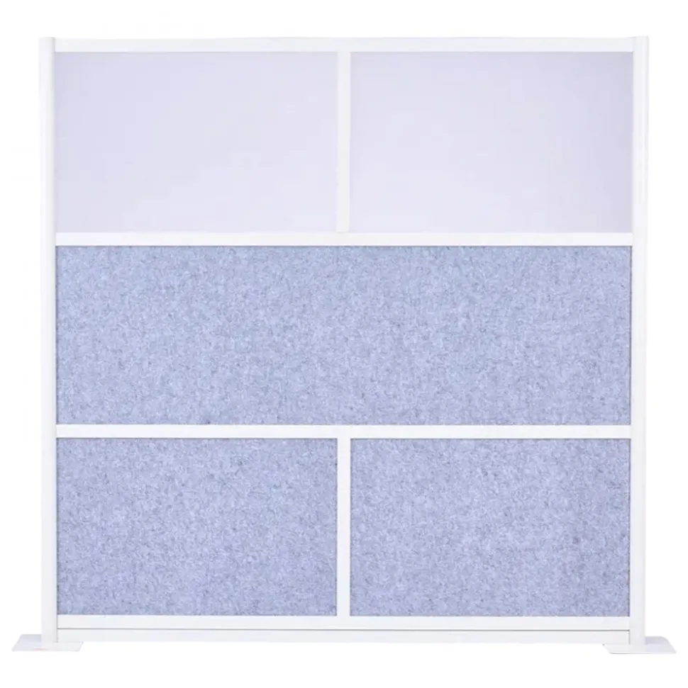 VEVOR Office Divider Privacy Partition, 1-Pack, 70" x 70" Modular Wall Room Divider, PET Workstation Cubicle Partition with Frosted Windows, Freestanding Privacy Panel Wall for Office Library