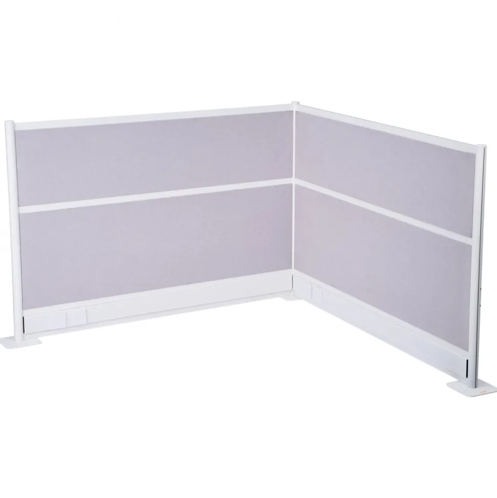 VEVOR Office Divider Privacy Partitions, 2-Pack, 72" x 48" Room Divider Walls, PET Workstation Cubicle Partition with Outlet Covers, Freestanding Privacy Panels for Office Library School