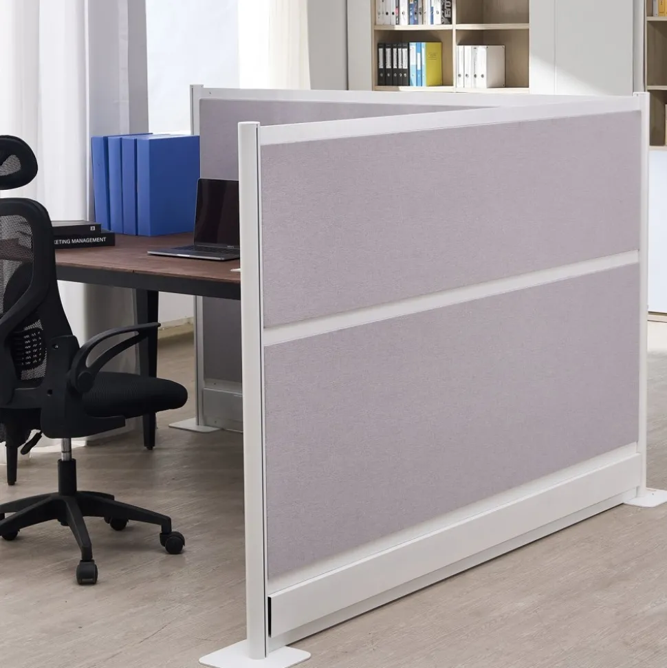 VEVOR Office Divider Privacy Partitions, 2-Pack, 72" x 48" Room Divider Walls, PET Workstation Cubicle Partition with Outlet Covers, Freestanding Privacy Panels for Office Library School