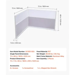 VEVOR Office Divider Privacy Partitions, 2-Pack, 72