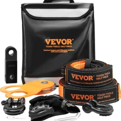 VEVOR Off-Road Recovery Kit, 3" x 30', Heavy Duty Winch Recovery Kit with 30000 lbs Tow Straps, 44092 lbs D-Ring Shackles, Shackle Receiver, Snatch Block Pulley, Gloves, Storage Bag for ATV Jeep Truck