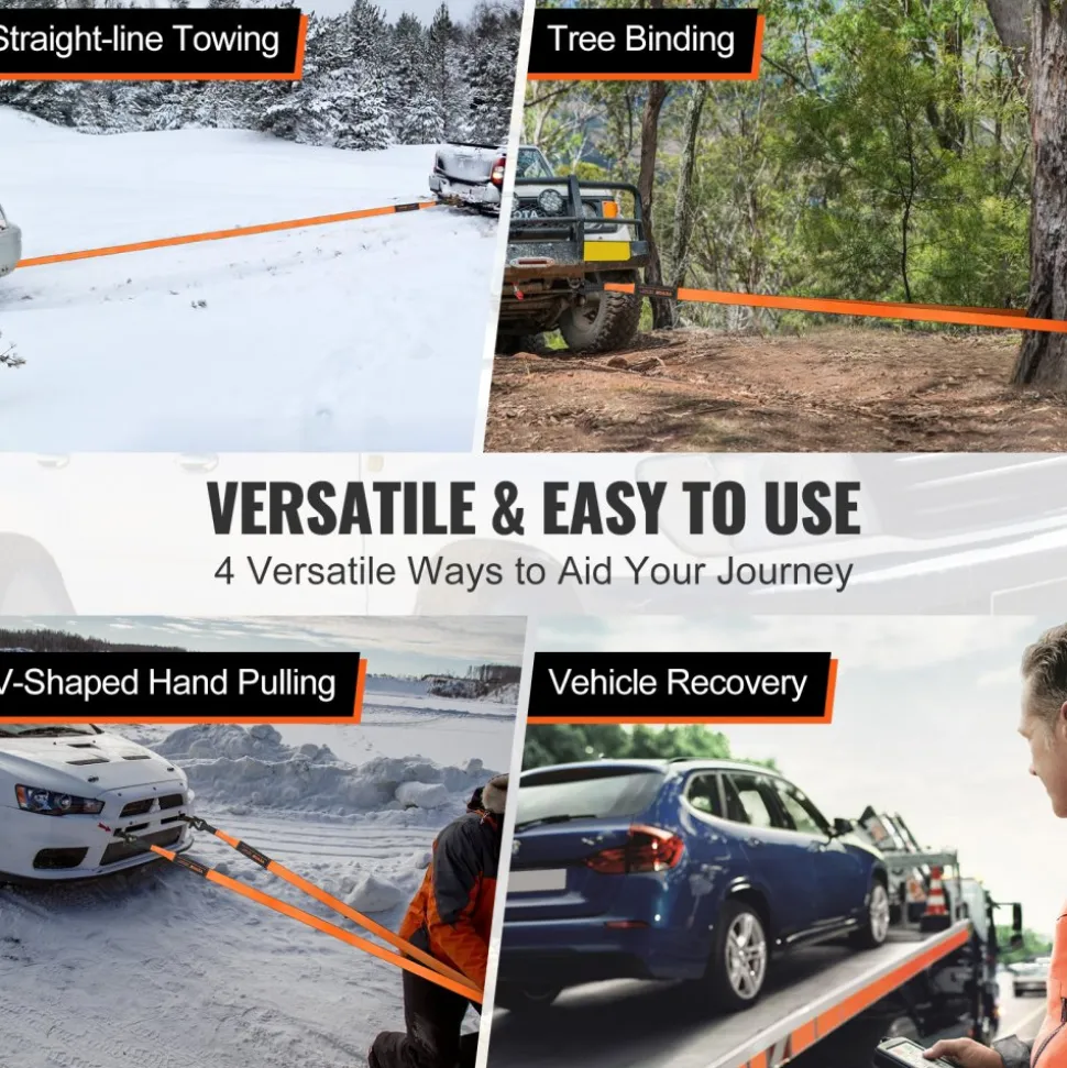 VEVOR Off-Road Recovery Kit, 3" x 30', Heavy Duty Winch Recovery Kit with 30000 lbs Tow Straps, 44092 lbs D-Ring Shackles, Shackle Receiver, Snatch Block Pulley, Gloves, Storage Bag for ATV Jeep Truck