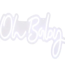 VEVOR Oh Baby Neon Sign for Wall Decor, with Remote Control and Dimmable Switch for Baby Shower decorations, Birthday Party, Wedding Decor, 23.5x12 inches (Warm White)