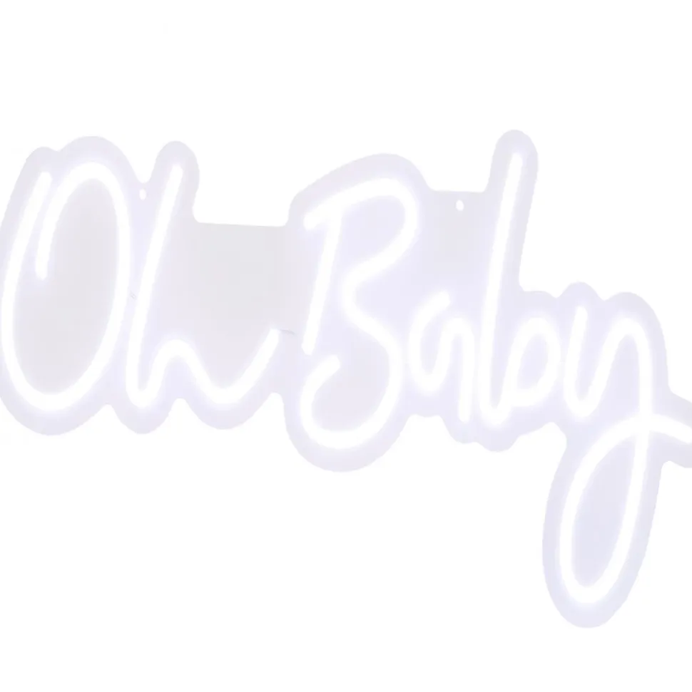 VEVOR Oh Baby Neon Sign for Wall Decor, with Remote Control and Dimmable Switch for Baby Shower decorations, Birthday Party, Wedding Decor, 23.5x12 inches (Warm White)